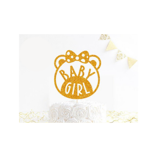 Baby Girl Bear Cake Topper